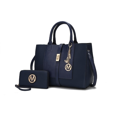 Mkf Collection By Mia K. MKF Collection by Mia K. MKF-X405NV Yola Satchel Bag with Wallet; Navy MKF-X405NV